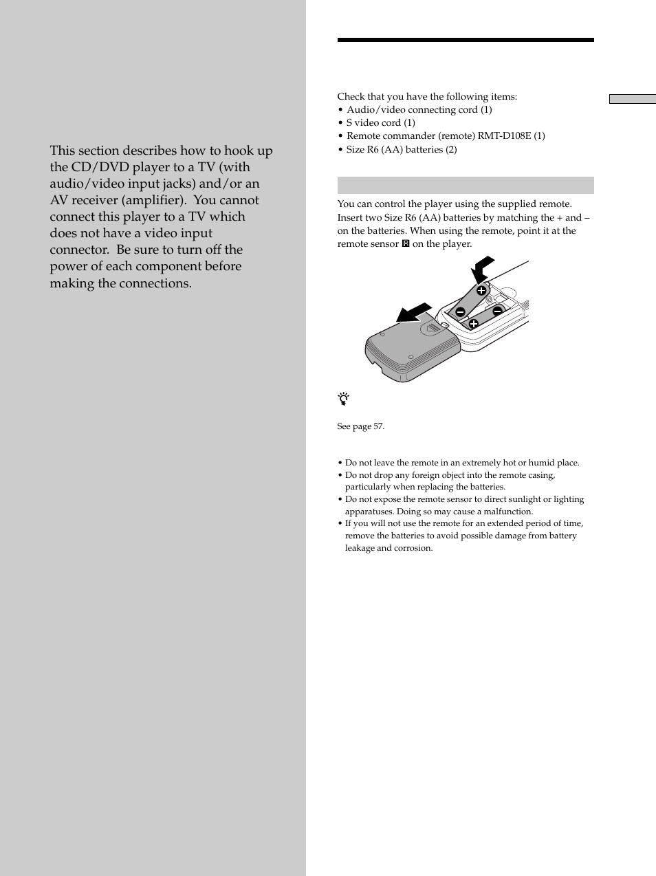Getting started, Unpacking, Unpacking 7 | Sony DVP-K330 User Manual | Page 7 / 72