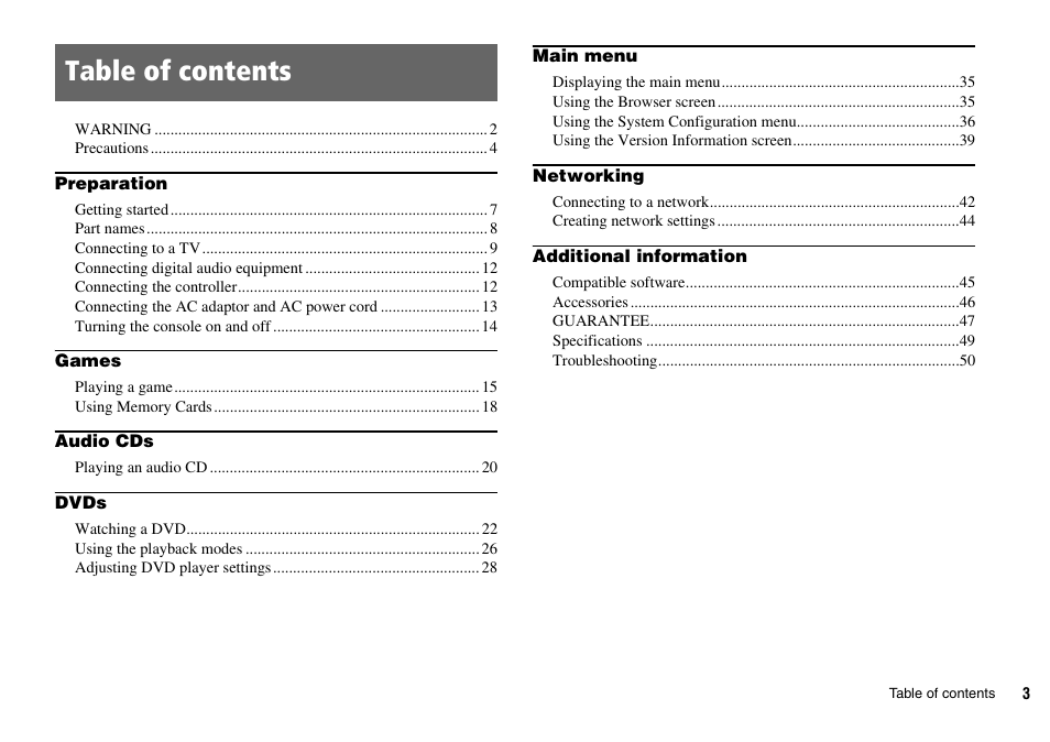 Sony SCPH-75002 User Manual | Page 3 / 56