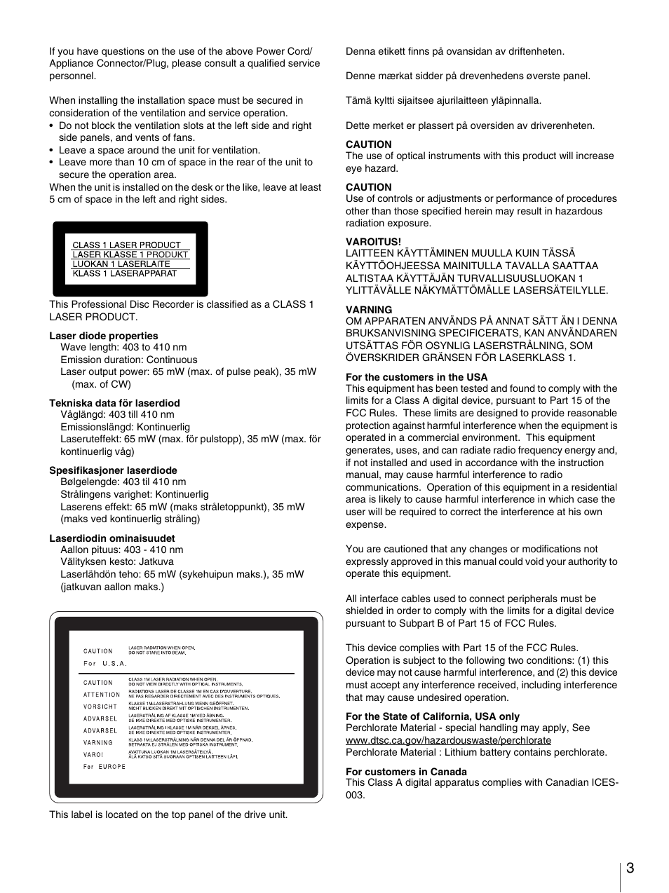 Sony PDW-F30 User Manual | Page 3 / 115