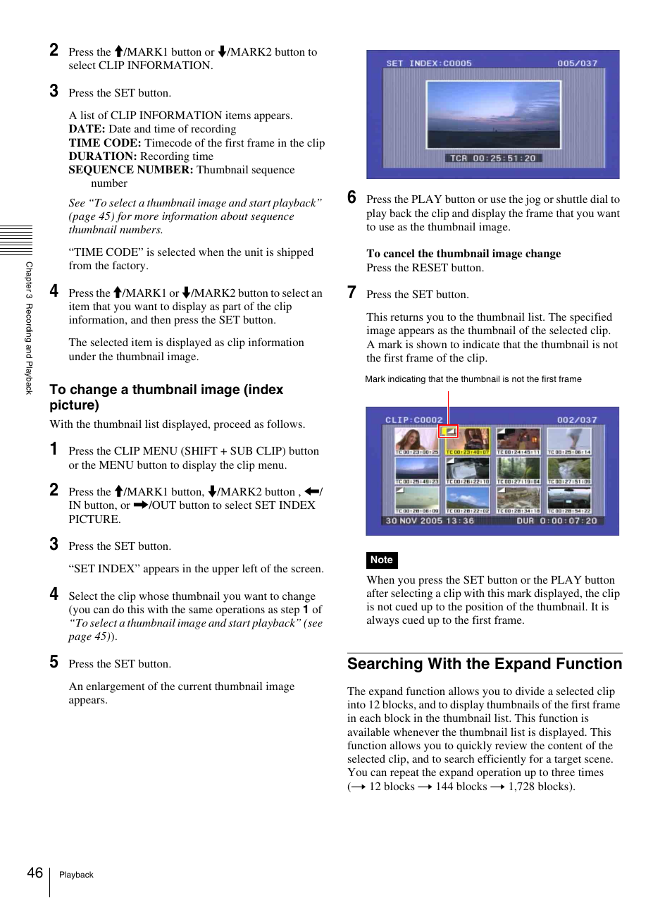 Searching with the expand function | Sony PDW-F30 User Manual | Page 46 / 115