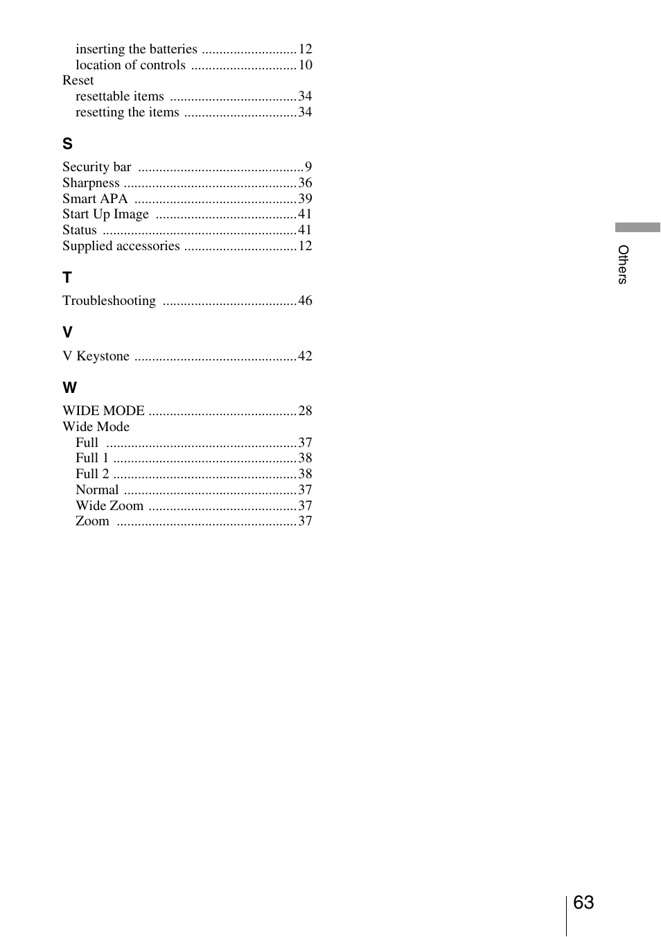 Sony VPL-BW5 User Manual | Page 63 / 64