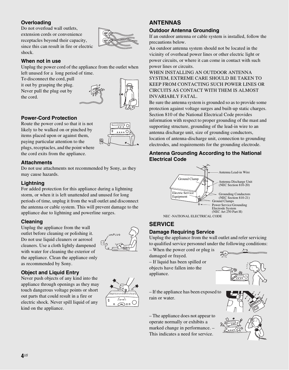 Sony RHTG2000 User Manual | Page 4 / 36