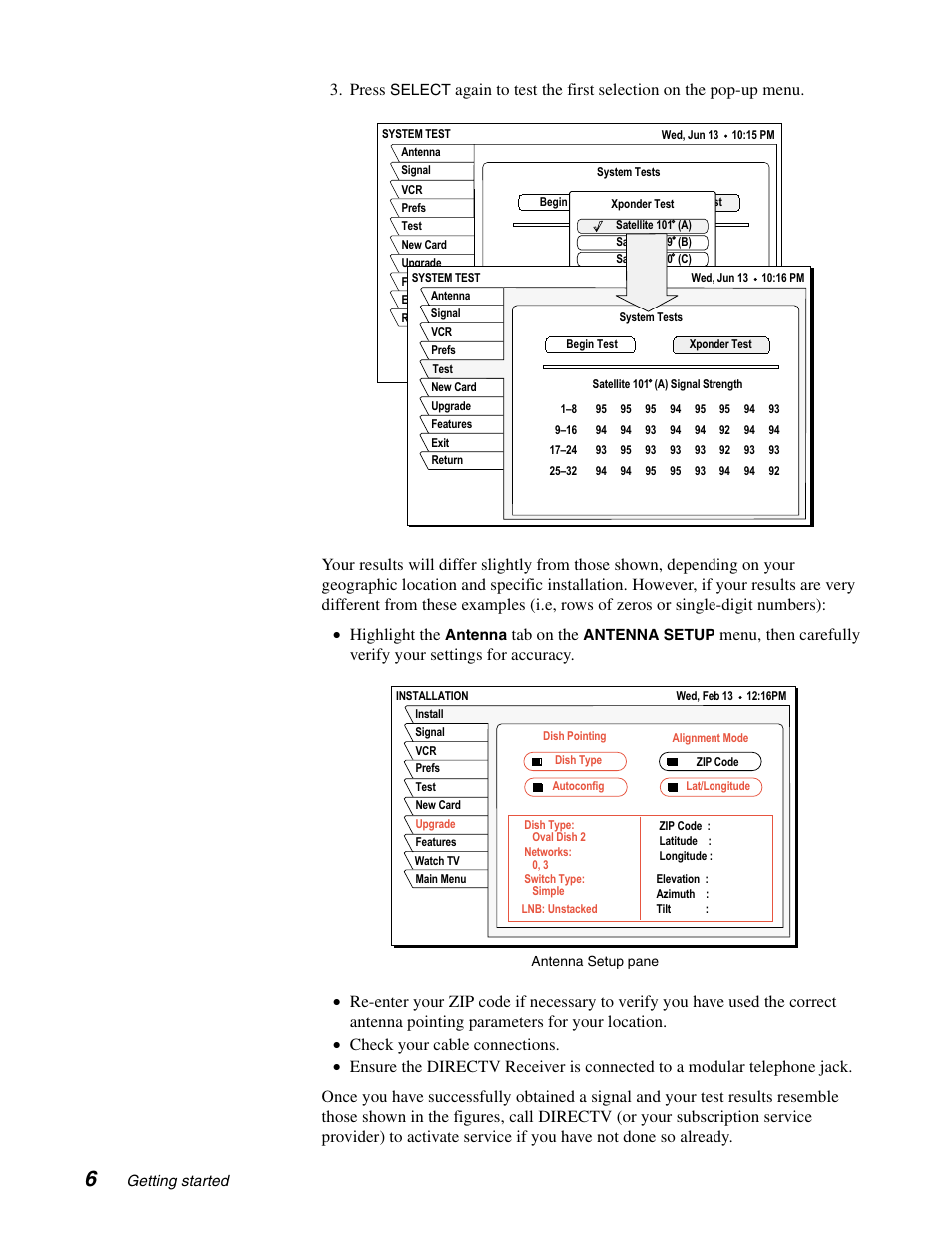 Press, Tab on the | Sony SAT-A65A User Manual | Page 14 / 61