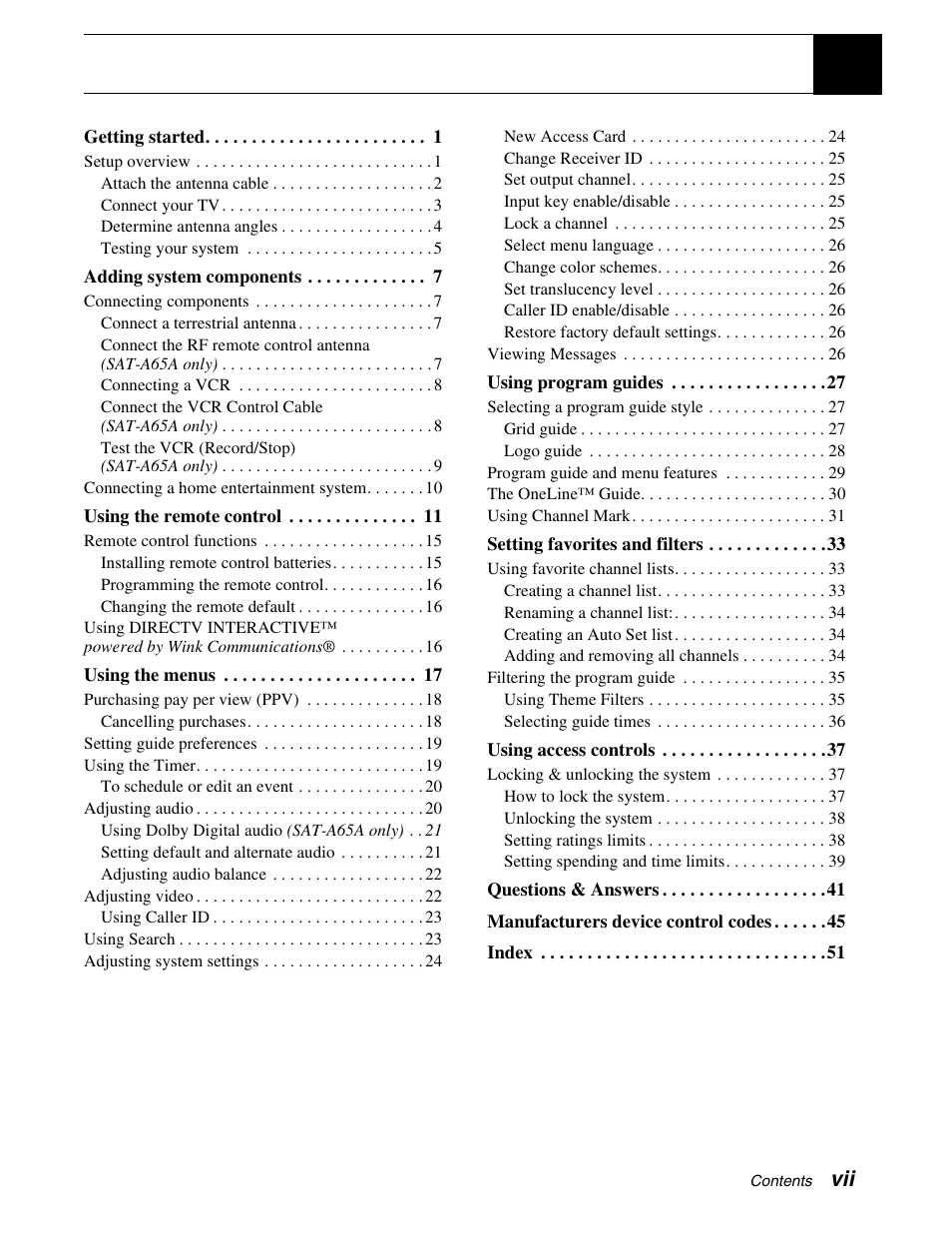 Sony SAT-A65A User Manual | Page 7 / 61