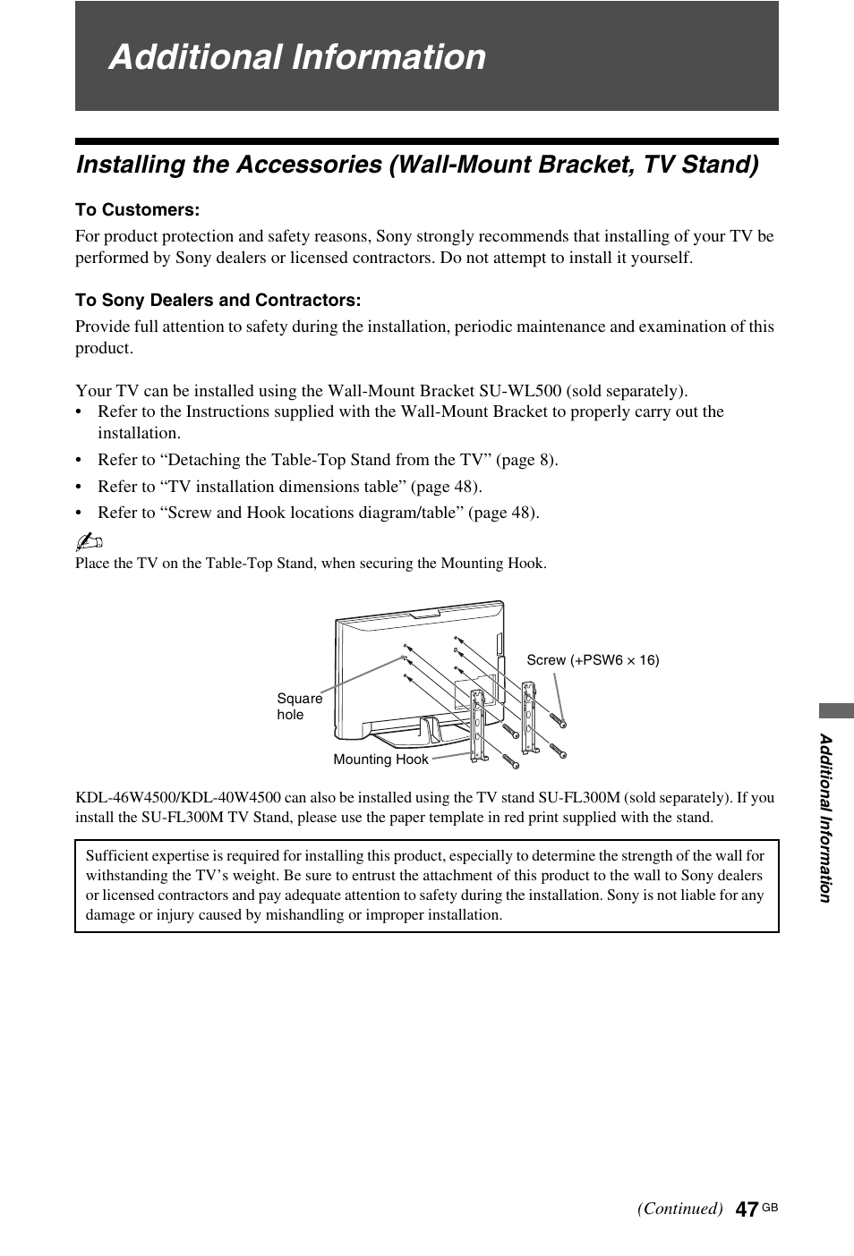 Additional information | Sony 4-106-868-11(1) User Manual | Page 47 / 55