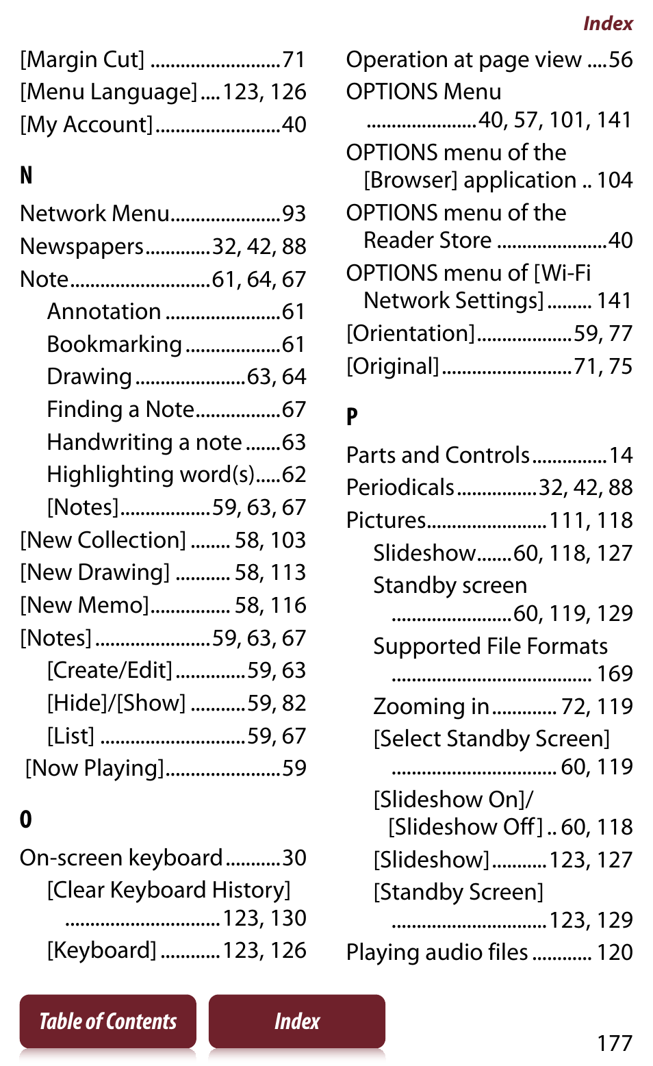 Sony Reader PRS-950 User Manual | Page 177 / 180