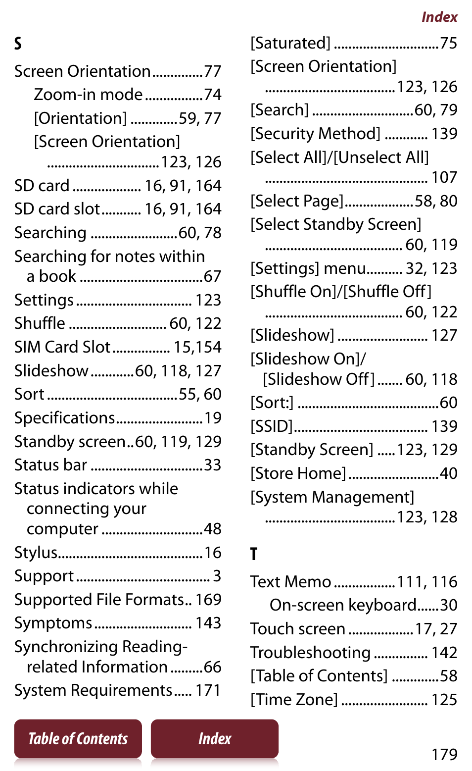 Sony Reader PRS-950 User Manual | Page 179 / 180