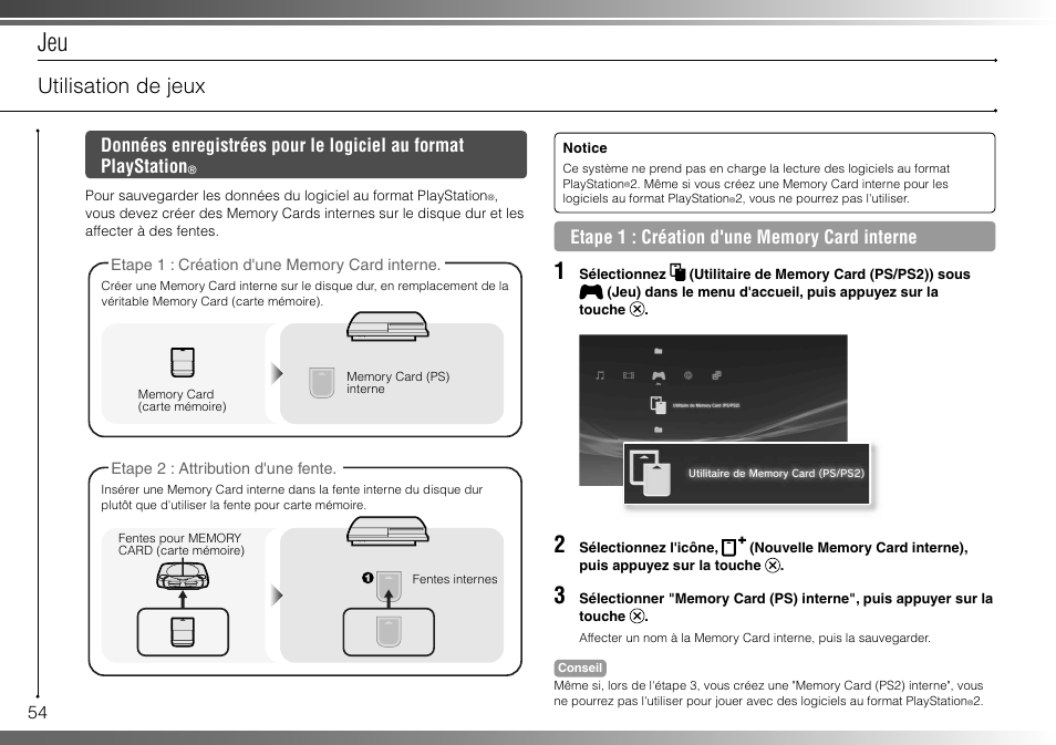 Utilisation de jeux | Sony 40GB Playstation 3 CECHH01-1.90 User Manual | Page 54 / 100