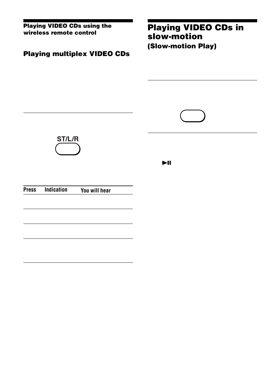 Playing video cds in slow-motion, Slow-motion play) | Sony D-VJ65 User Manual | Page 14 / 36