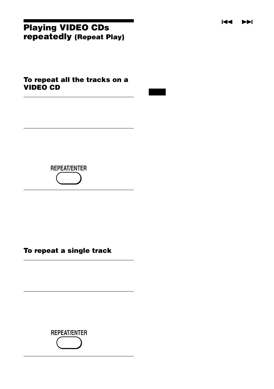 Playing video cds repeatedly (repeat play), Playing video cds repeatedly, Repeat play) | Sony D-VJ65 User Manual | Page 16 / 36