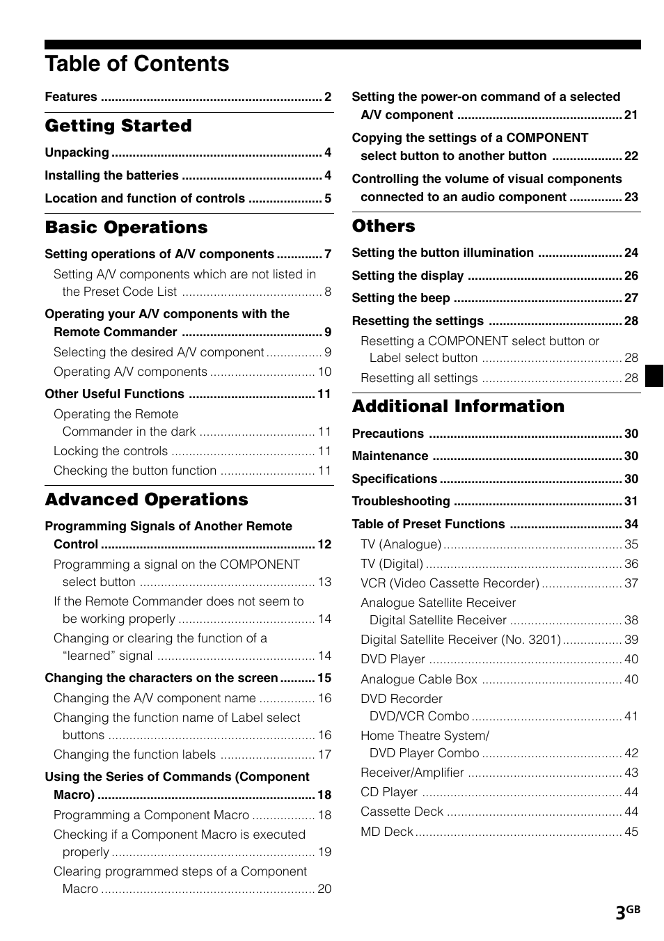 Sony RM-VL1400T User Manual | Page 3 / 180