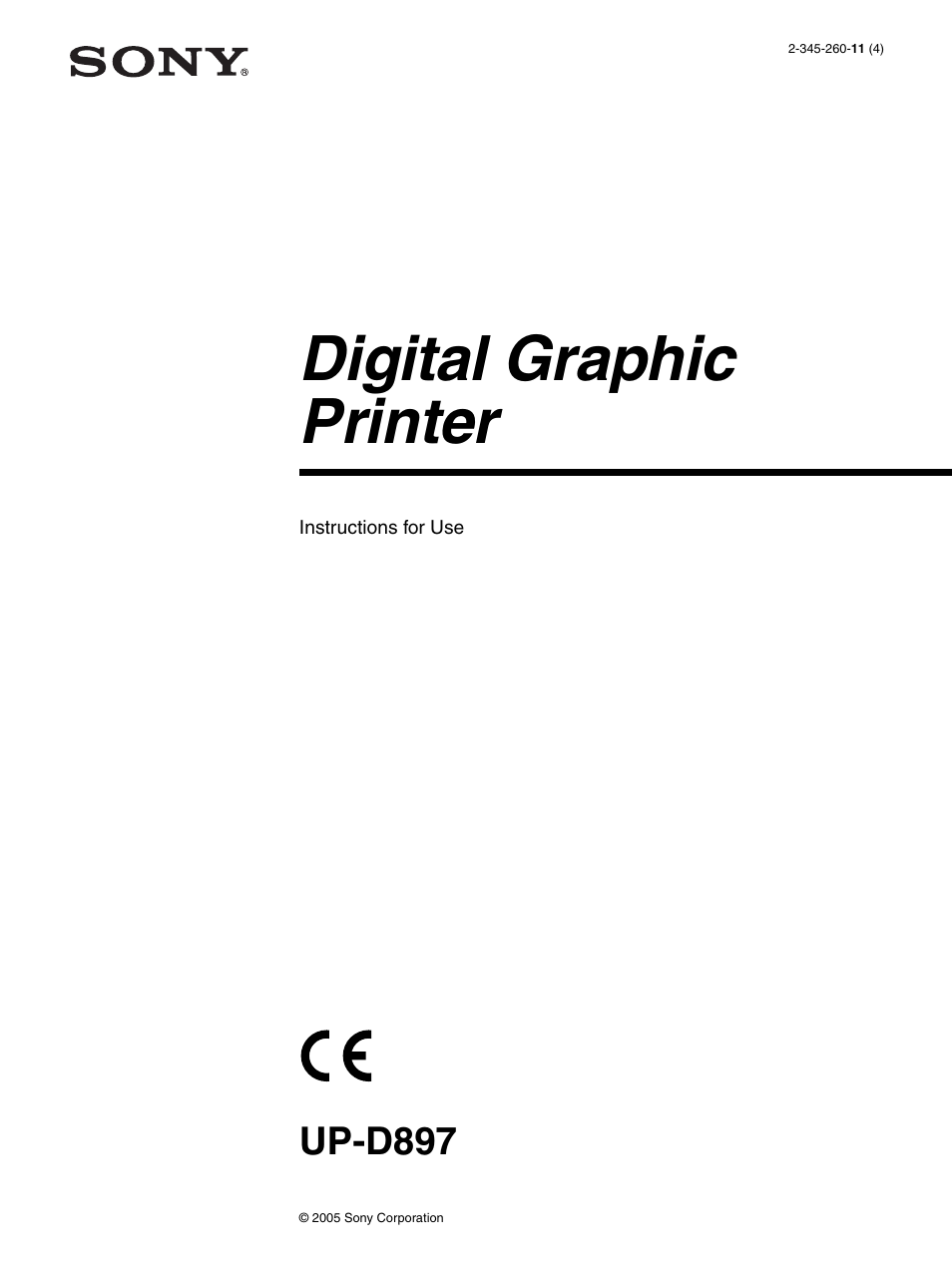 Sony UP-D897 User Manual | 22 pages