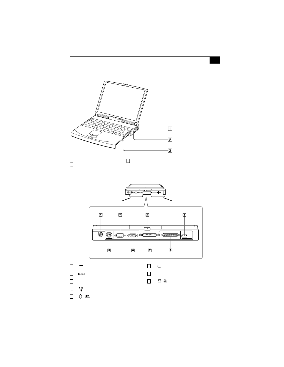Right, Back, 7right back | Sony PCG-838 User Manual | Page 17 / 121
