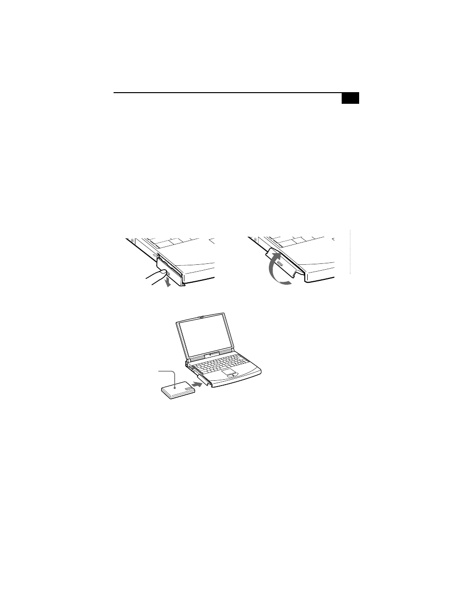 Using battery power, To insert the battery pack | Sony PCG-838 User Manual | Page 19 / 121