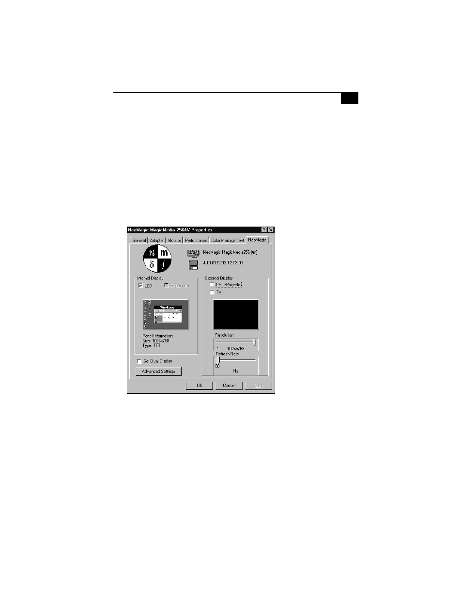 Selecting the display mode | Sony PCG-838 User Manual | Page 83 / 121