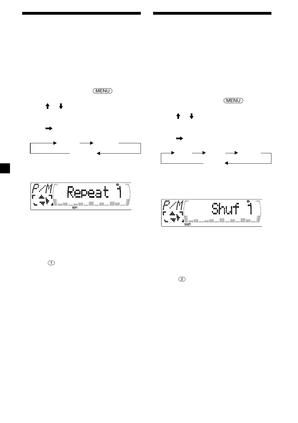 12 playing tracks repeatedly, Playing tracks in random order | Sony CDX-M600 User Manual | Page 12 / 116