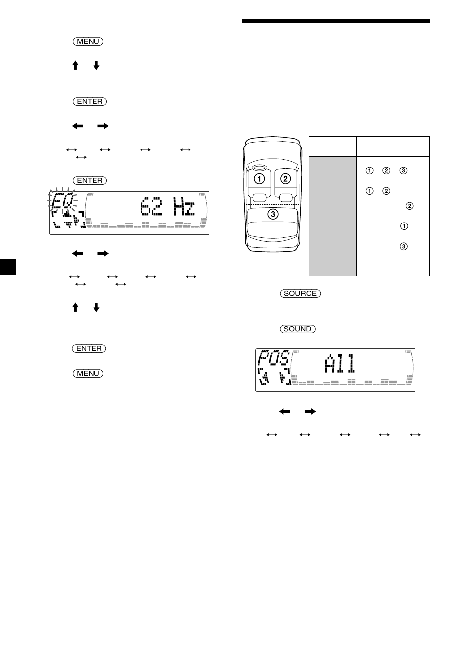 Selecting the listening position | Sony CDX-M600 User Manual | Page 20 / 116