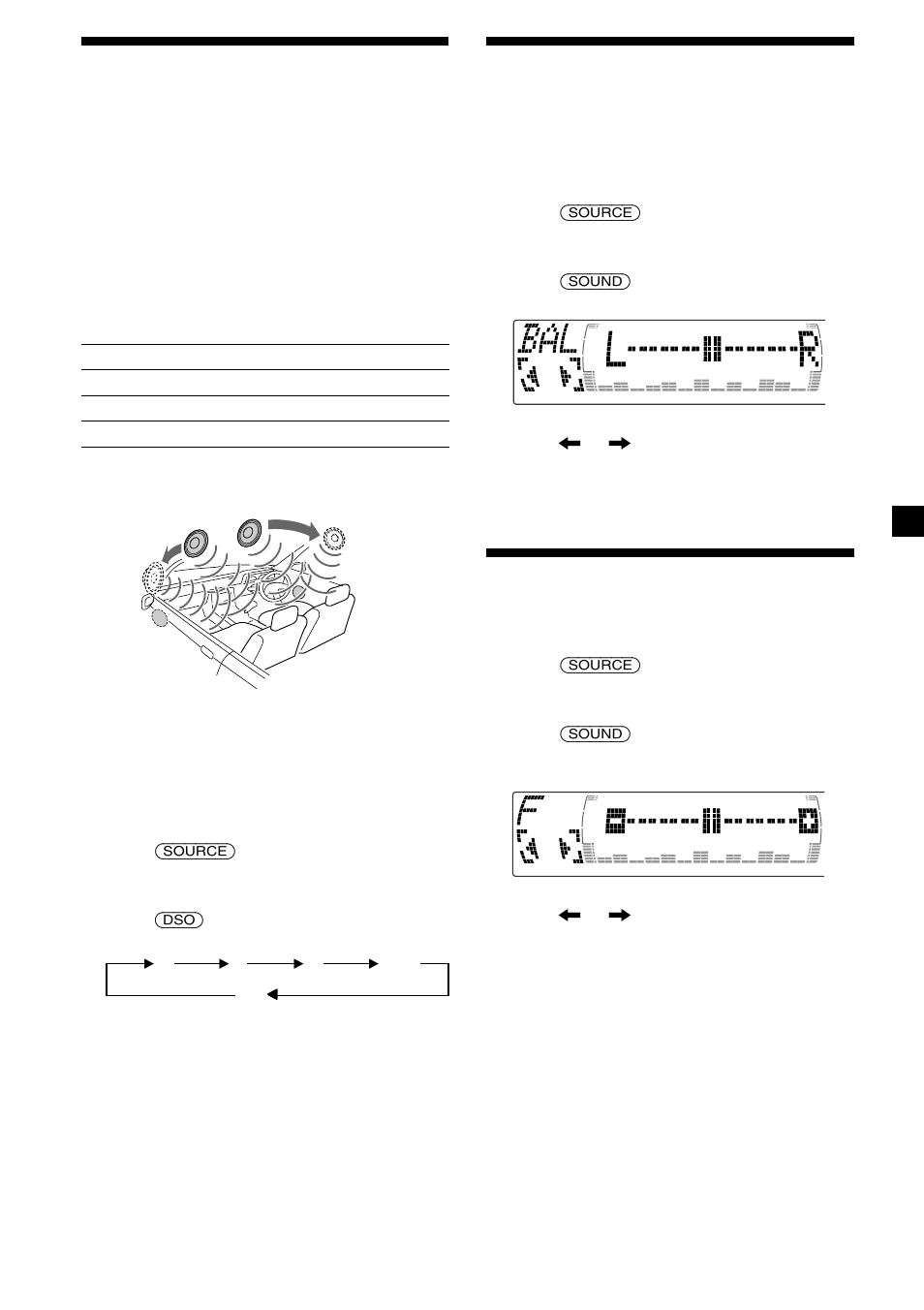 Selecting a soundstage menu, Adjusting the balance (bal), Adjusting the front and rear fader | Sony CDX-M600 User Manual | Page 21 / 116