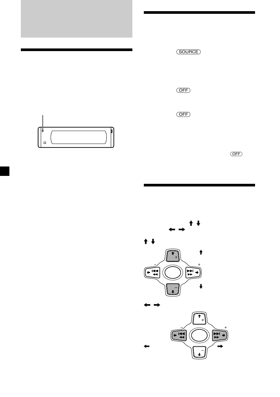 Préparation, Réinitialisation de l’appareil, Mise sous/hors tension de l’appareil | Comment utiliser le menu | Sony CDX-M600 User Manual | Page 46 / 116