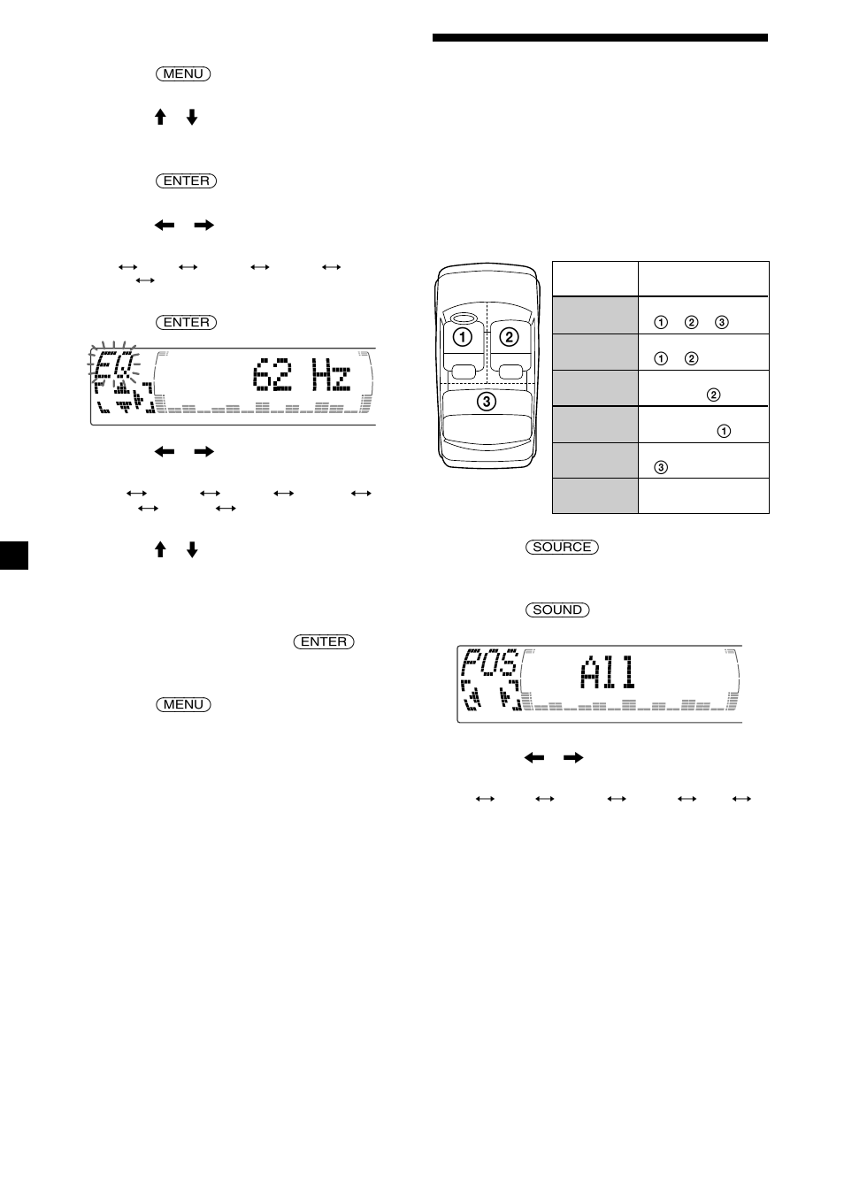 Selección de la posición de escucha | Sony CDX-M600 User Manual | Page 96 / 116
