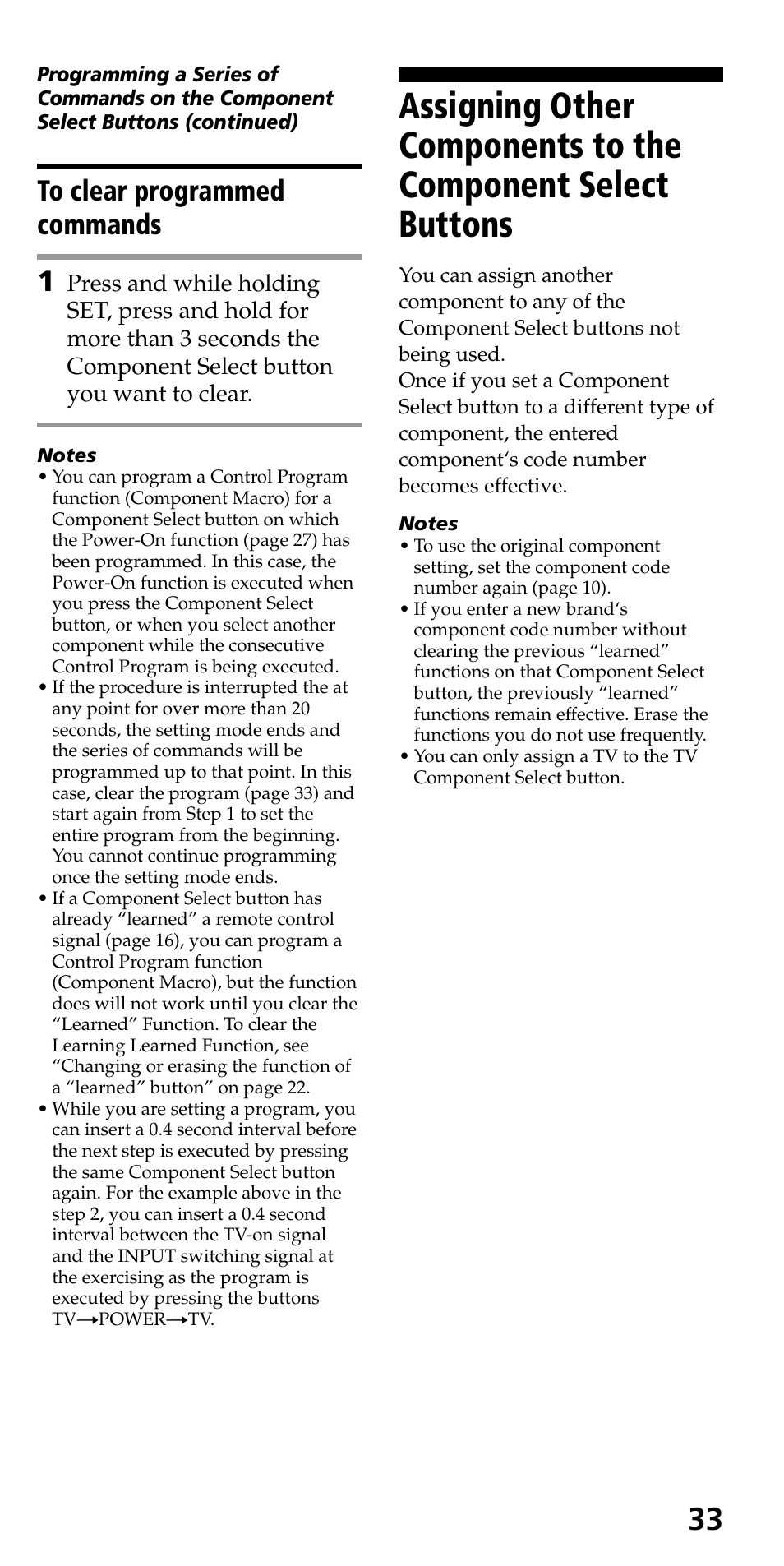To clear programmed commands | Sony RM-VL610 User Manual | Page 33 / 52