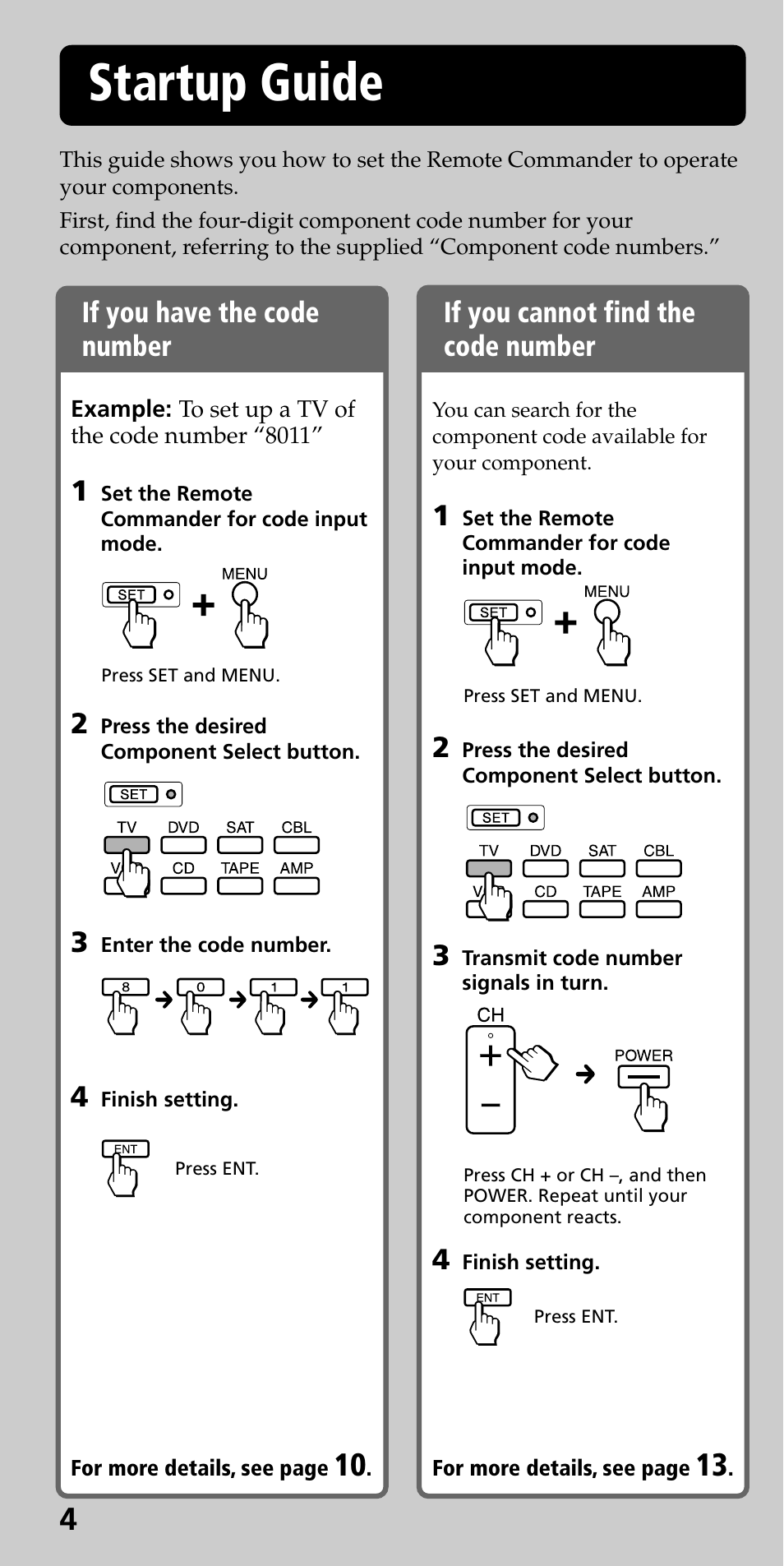 Startup guide | Sony RM-VL610 User Manual | Page 4 / 52