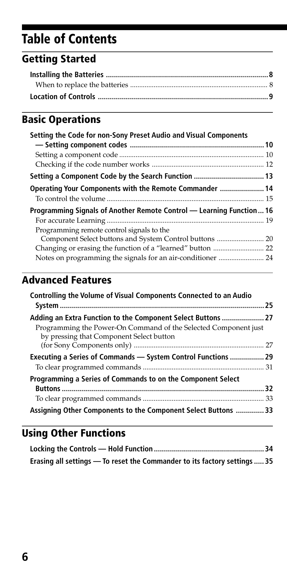Sony RM-VL610 User Manual | Page 6 / 52