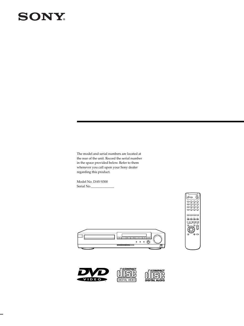 Sony DAV-S300 User Manual | 68 pages