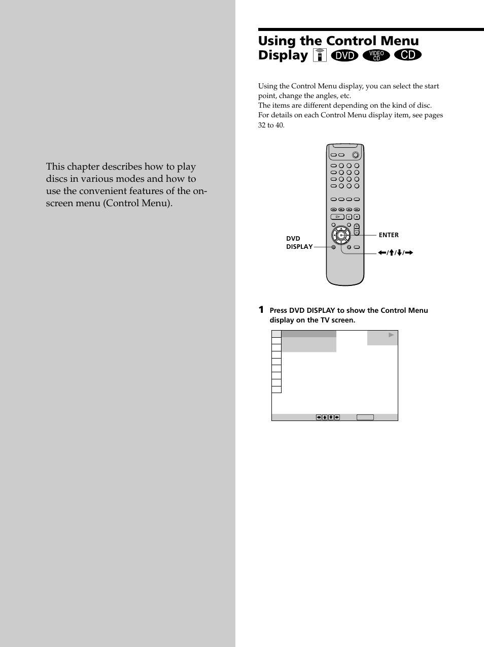 Using various functions with the control menu, Using the control menu display, Using the control menu display 30 | Using the control menu display z | Sony DAV-S300 User Manual | Page 30 / 68