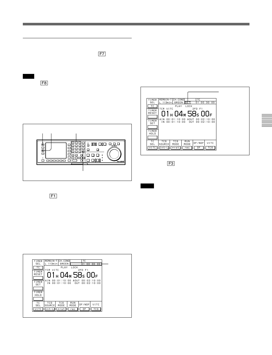 Setting time codes | Sony HDW-F500 User Manual | Page 65 / 178