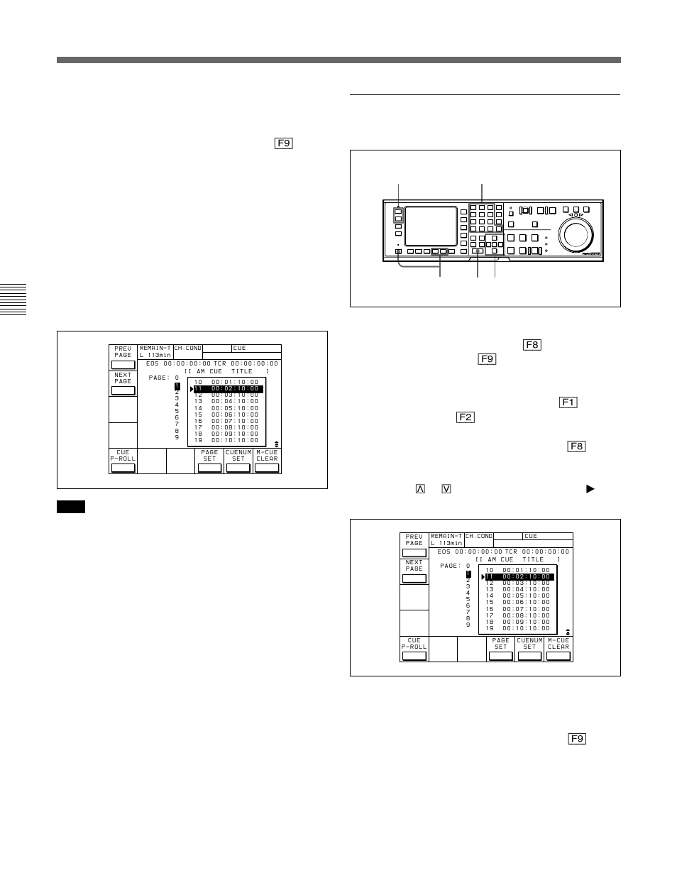 4 cue menu, Registering cue points by the numeric buttons | Sony HDW-F500 User Manual | Page 76 / 178