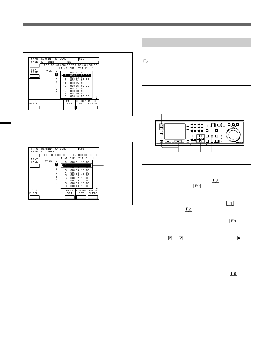 4-4 prerolling to a cue point, 4 cue menu, Prerolling to a cue point | Press the preroll button | Sony HDW-F500 User Manual | Page 78 / 178