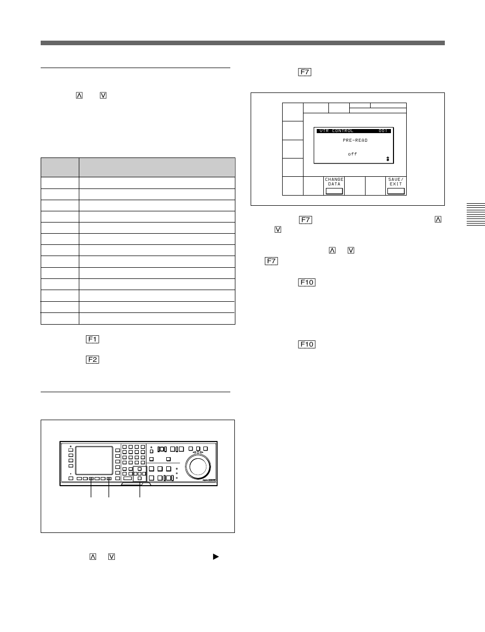 Scrolling items in the vtr setup menu, Changing settings | Sony HDW-F500 User Manual | Page 89 / 178