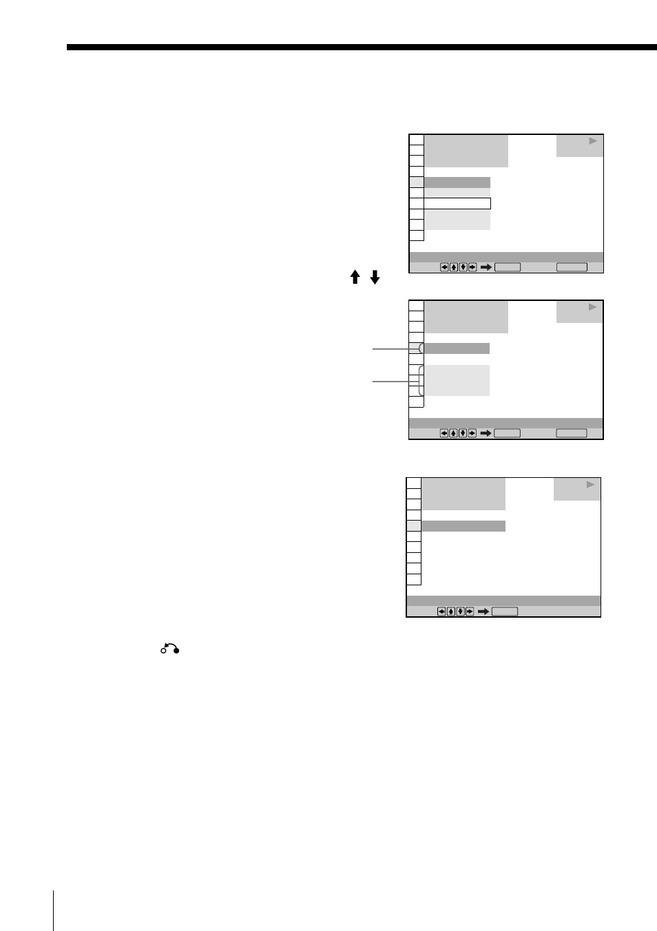 46 using the control menu display (continued), Press enter, Select the item you want using m/m | Sony DVP-FX1 User Manual | Page 46 / 120