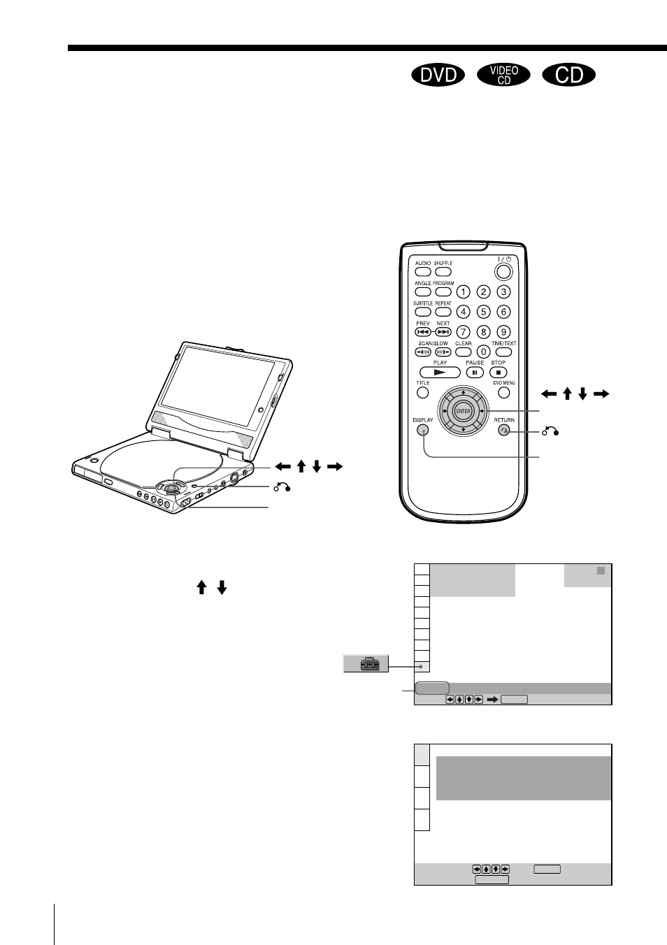 Settings and adjustments, Using the setup display, 76 using the setup display | Sony DVP-FX1 User Manual | Page 76 / 120