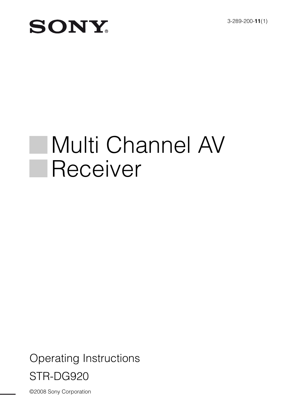 Sony STR-DG920 User Manual | 116 pages