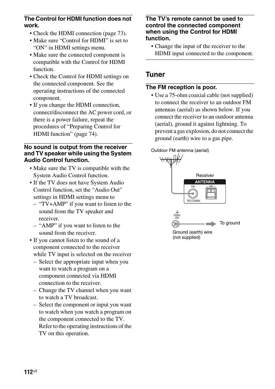 Tuner | Sony STR-DG920 User Manual | Page 112 / 116