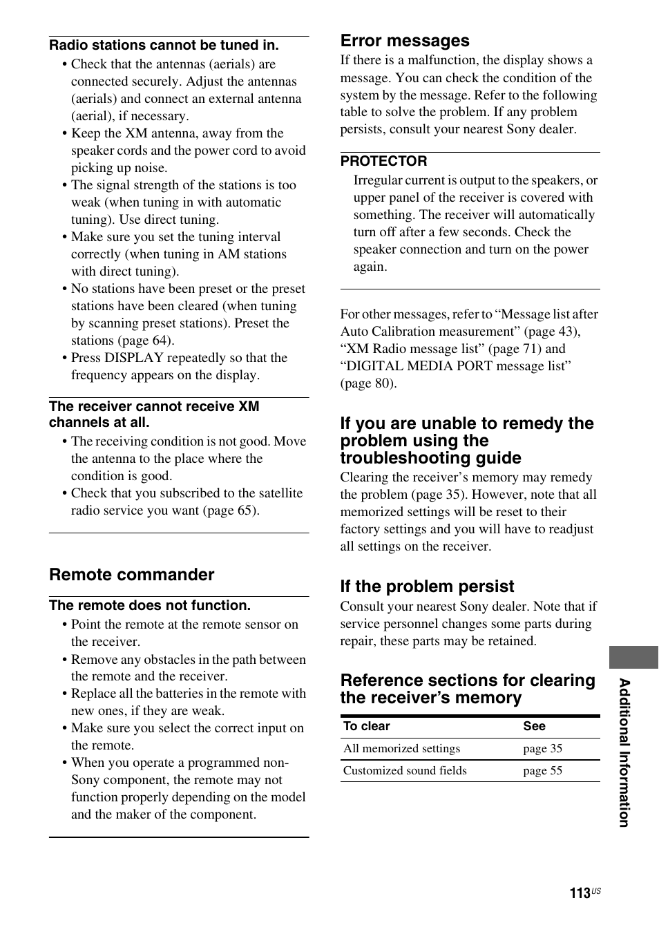 Sony STR-DG920 User Manual | Page 113 / 116