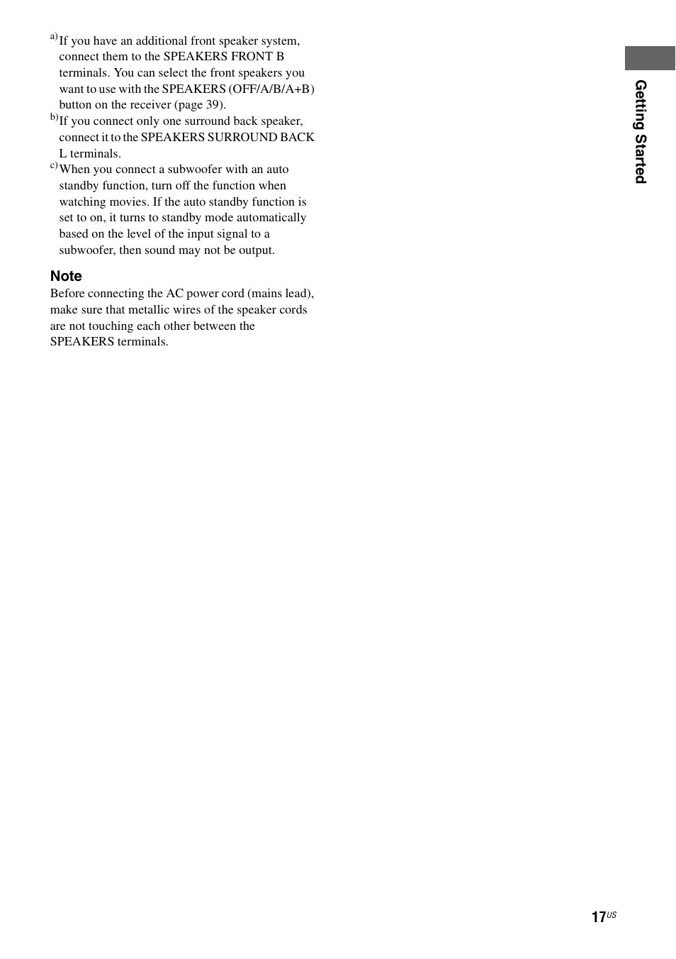 Sony STR-DG920 User Manual | Page 17 / 116