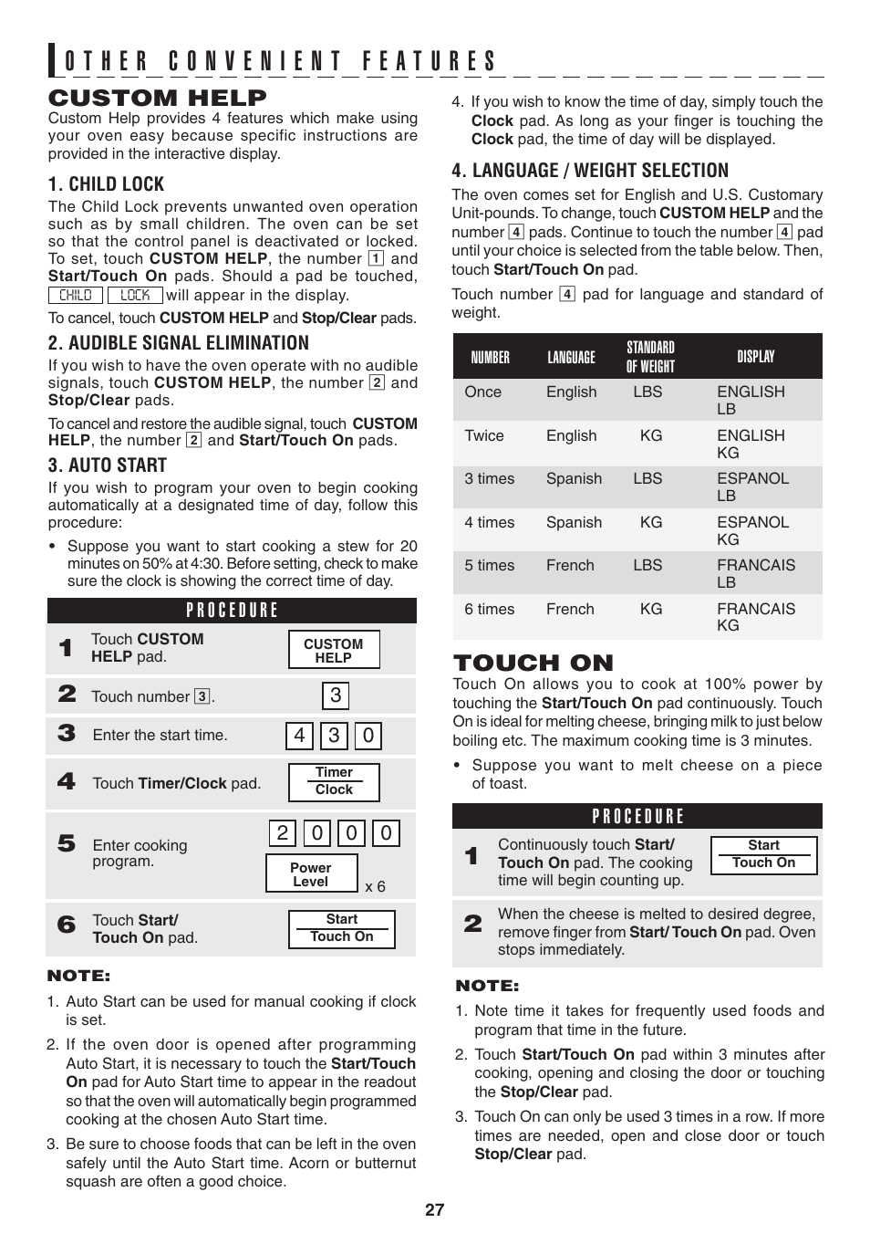 Custom help, Touch on | Sony CAROUSEL R-530E User Manual | Page 29 / 40