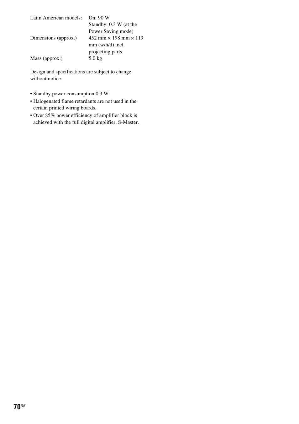 Sony F500 User Manual | Page 70 / 76