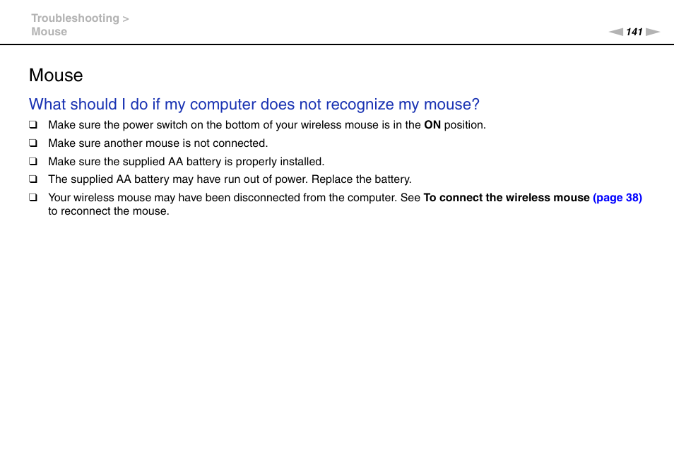 Mouse | Sony VAIO VPCJ2 User Manual | Page 141 / 157