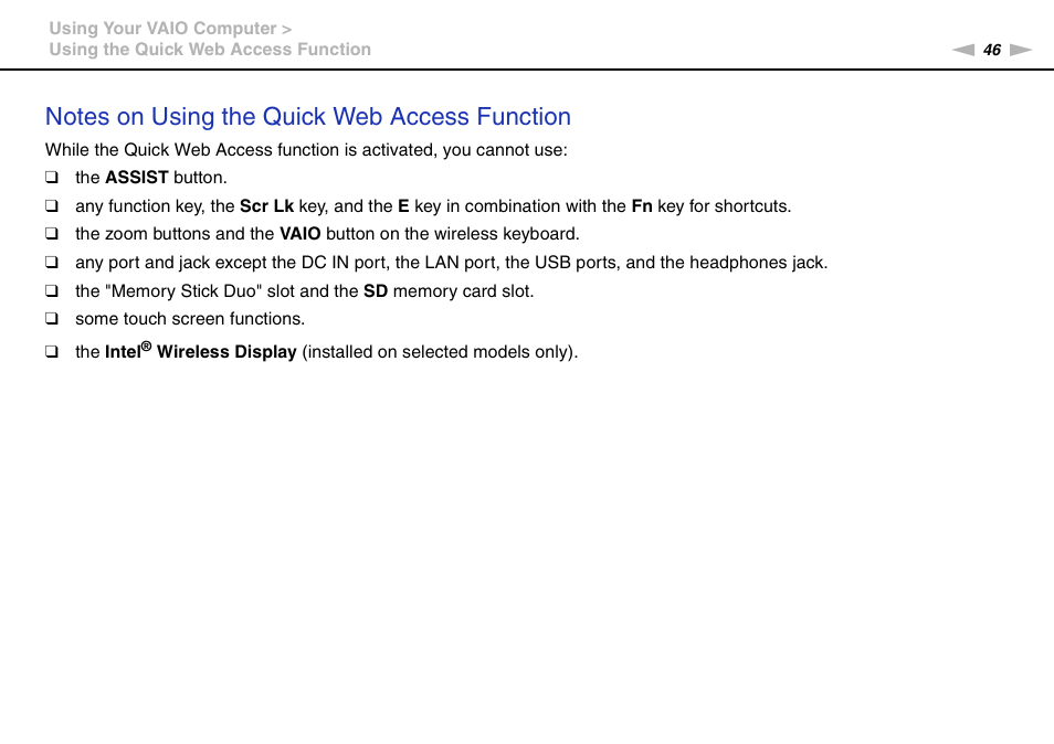 Sony VAIO VPCJ2 User Manual | Page 46 / 157