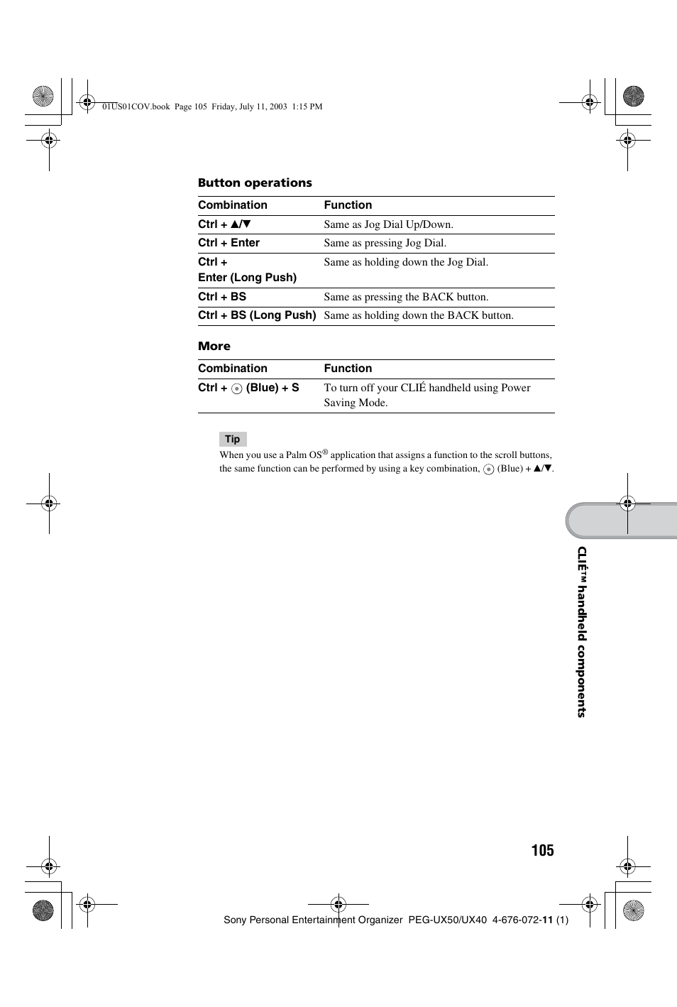 Sony PEG-UX40 User Manual | Page 105 / 116