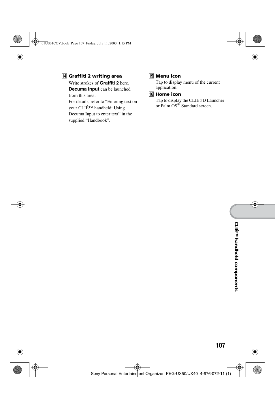 Sony PEG-UX40 User Manual | Page 107 / 116
