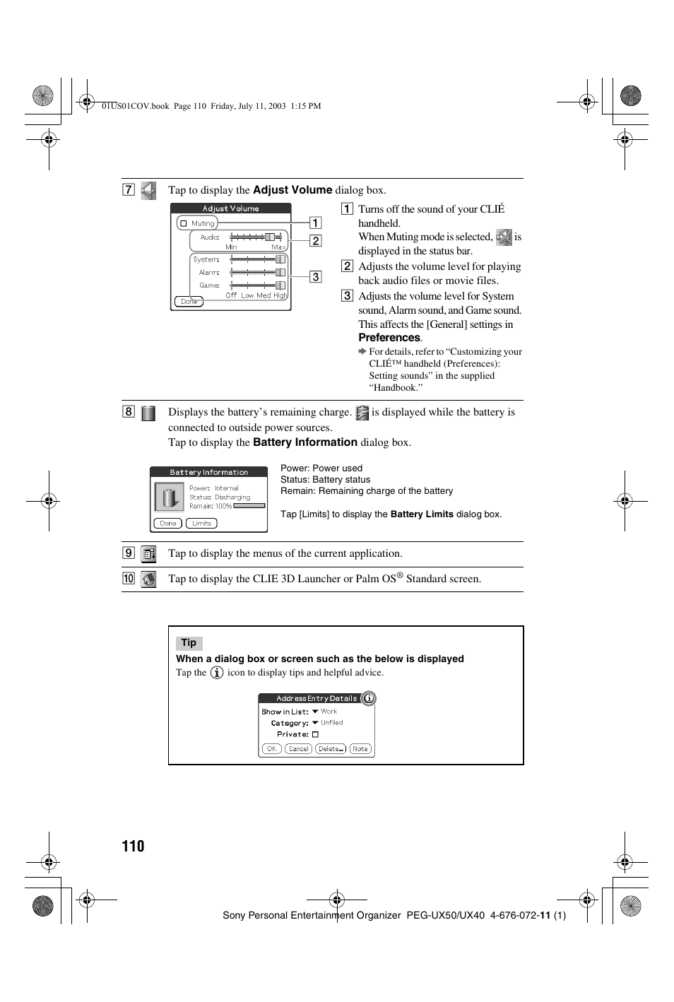 Sony PEG-UX40 User Manual | Page 110 / 116