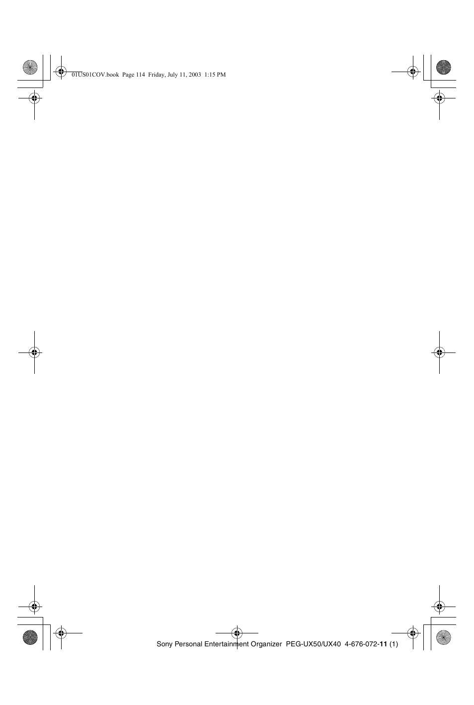 Sony PEG-UX40 User Manual | Page 114 / 116