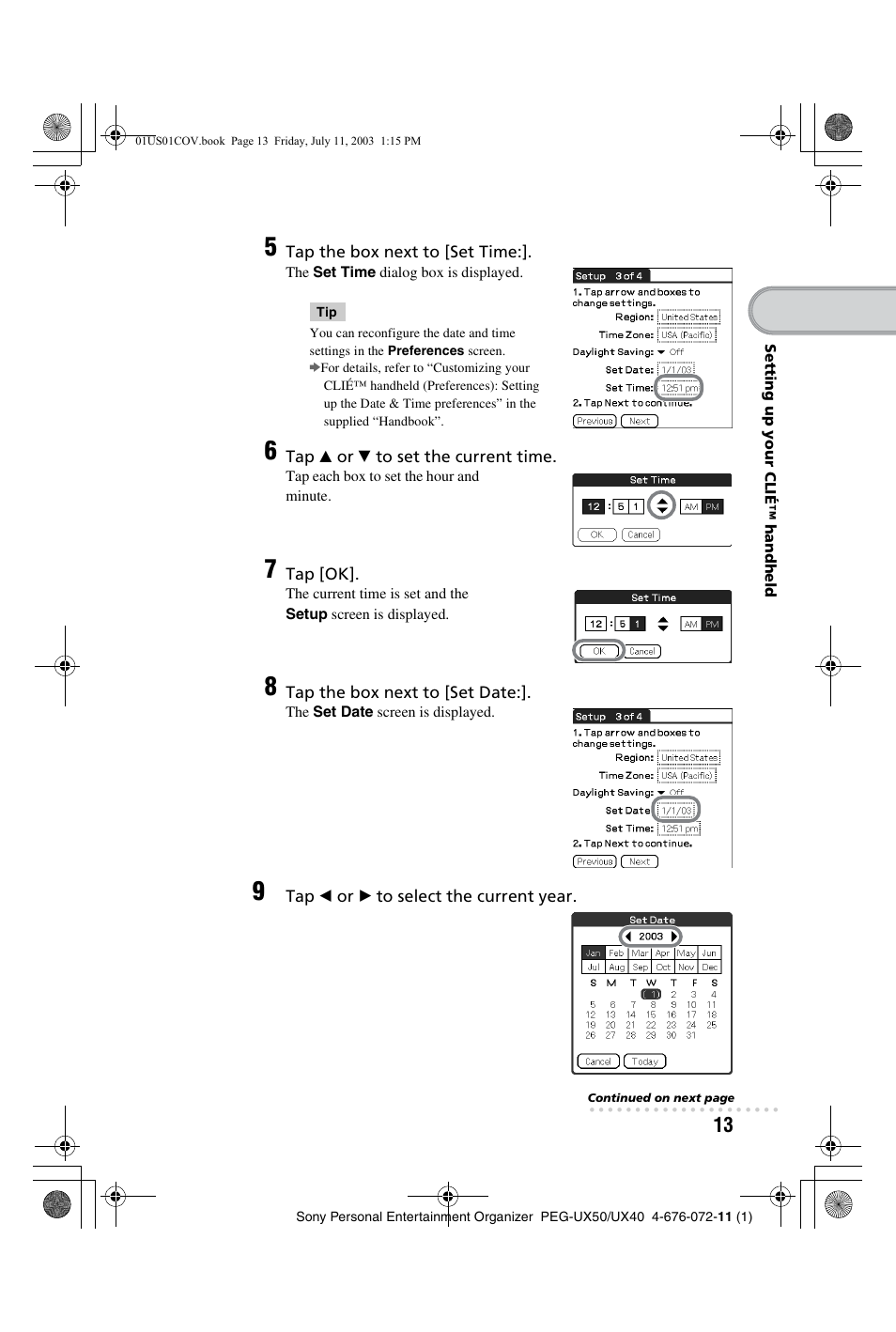 Sony PEG-UX40 User Manual | Page 13 / 116