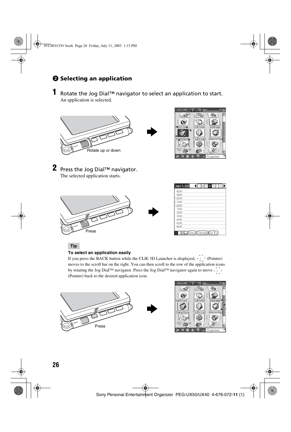 Sony PEG-UX40 User Manual | Page 26 / 116