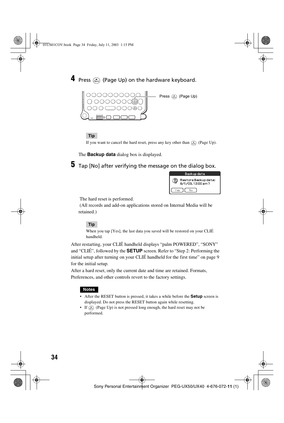 Sony PEG-UX40 User Manual | Page 34 / 116